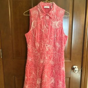 Liz &co shirt dress with embroidered  flowers sz 8